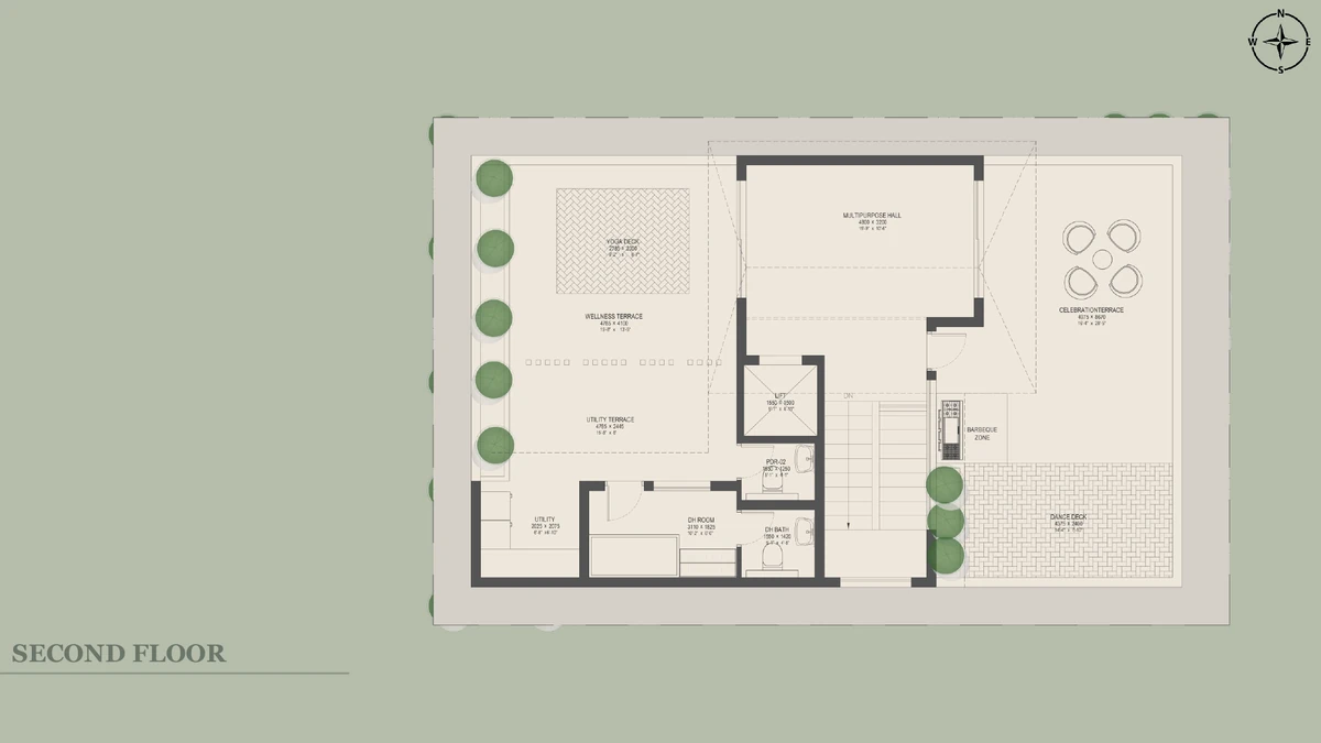 Nambiar Beverly Park 35 × 55 east facing villa second floor terrace plan
