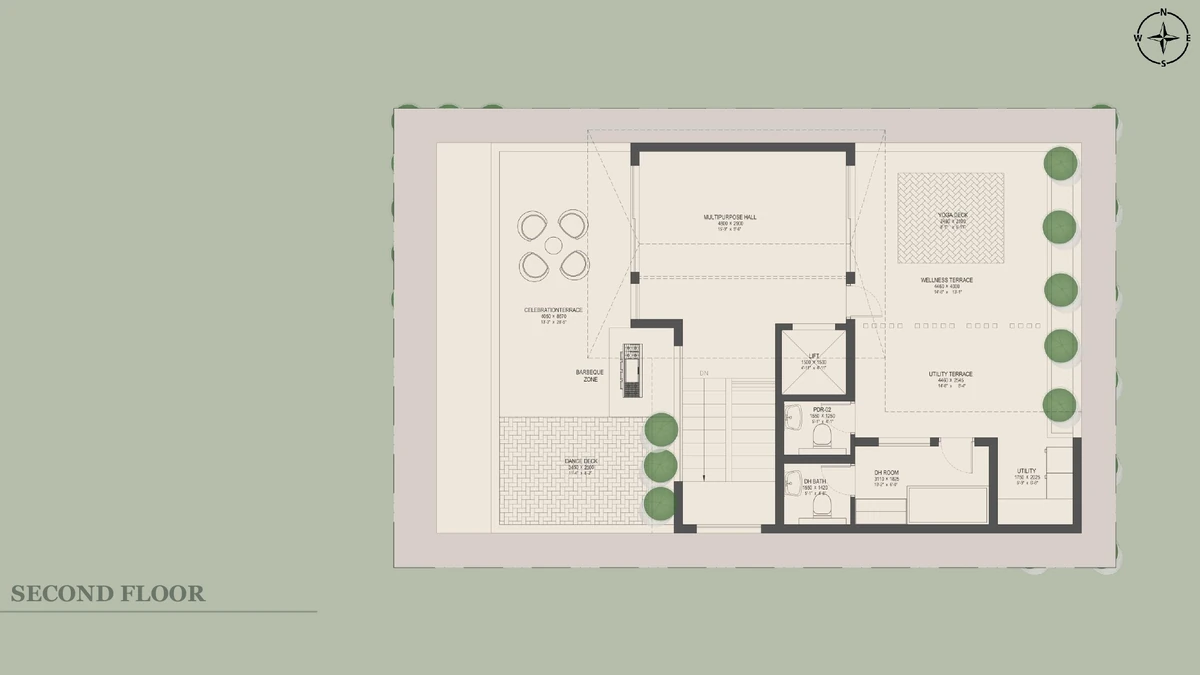 Nambiar Beverly Park 35 × 55 west facing villa second floor terrace plan